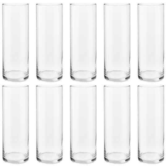 10 Pack: 15&#x22; Cylinder Glass Vase by Ashland&#x2122;